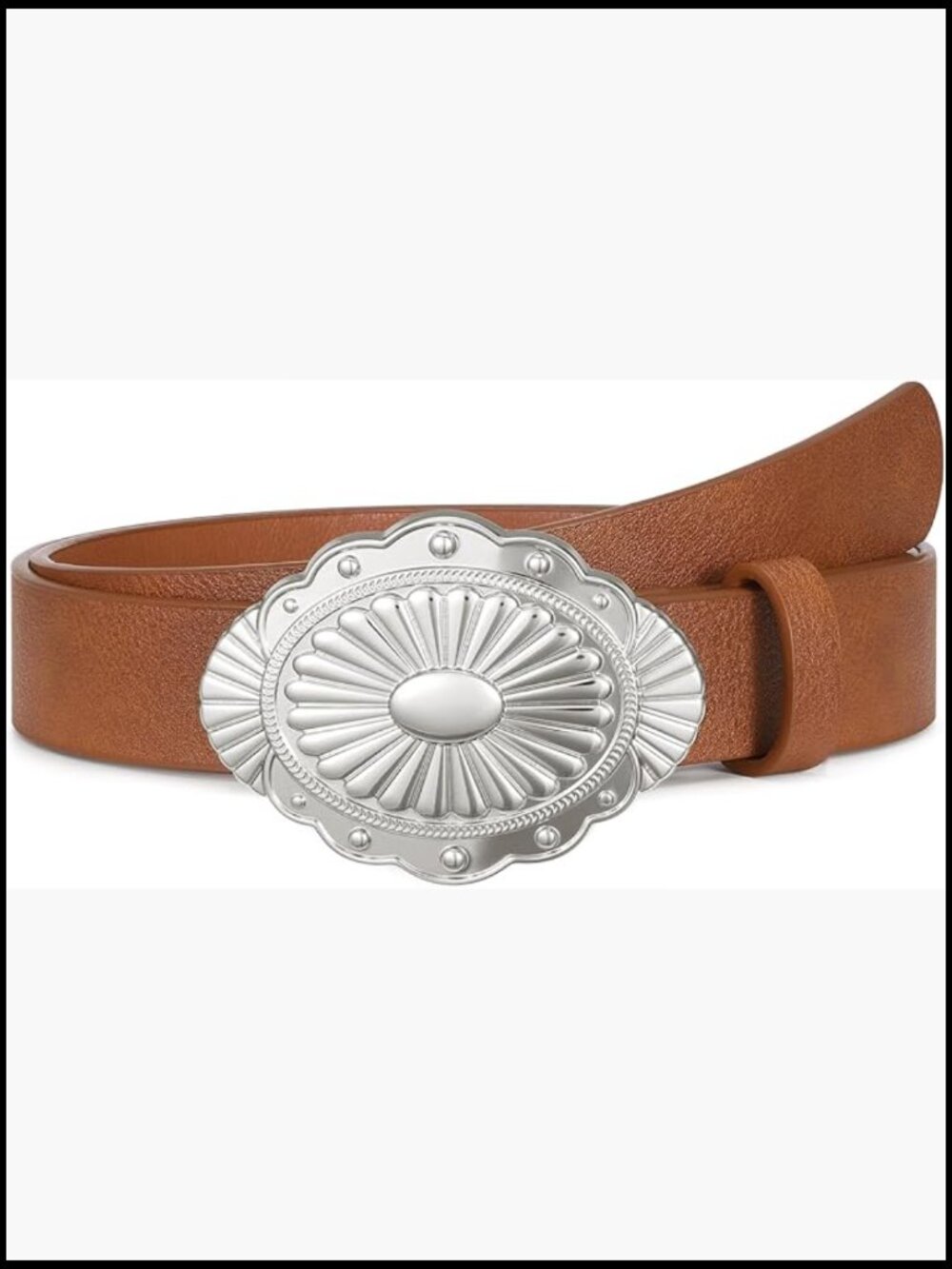 Concho Western Cowgirl Belt Vintage Leather Buckle Country Rodeo Style - Picture 1 of 7